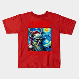 Bad Santa in starry night Kids T-Shirt